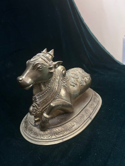 vintage bronze cast Nandi figurine