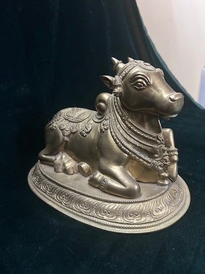 vintage bronze cast Nandi figurine