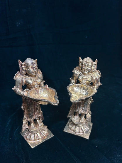 Prasiddh copper idol present panchaloha idol of deepamalli / deepa lakshmi pair