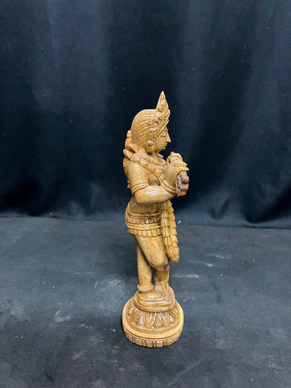 White teaks made krishna idol