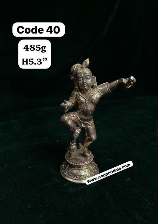 Bronze made nartana krishna / butter ball krishna / odisha style krishna