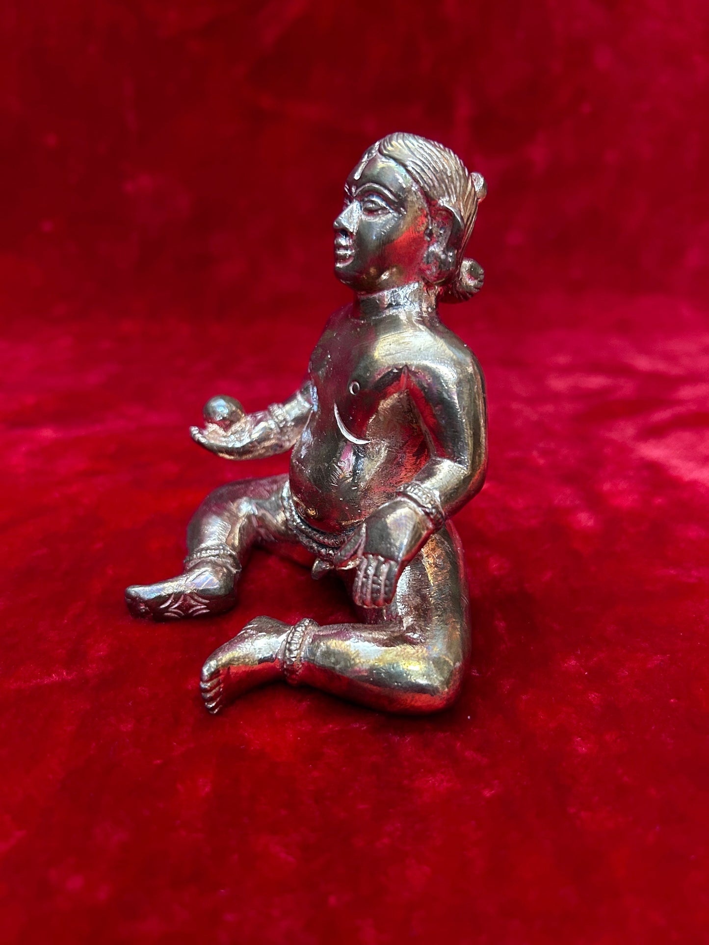 Copper made bala krishna/ Butter ball krishna/ Navaneeta krishna/Little krishna