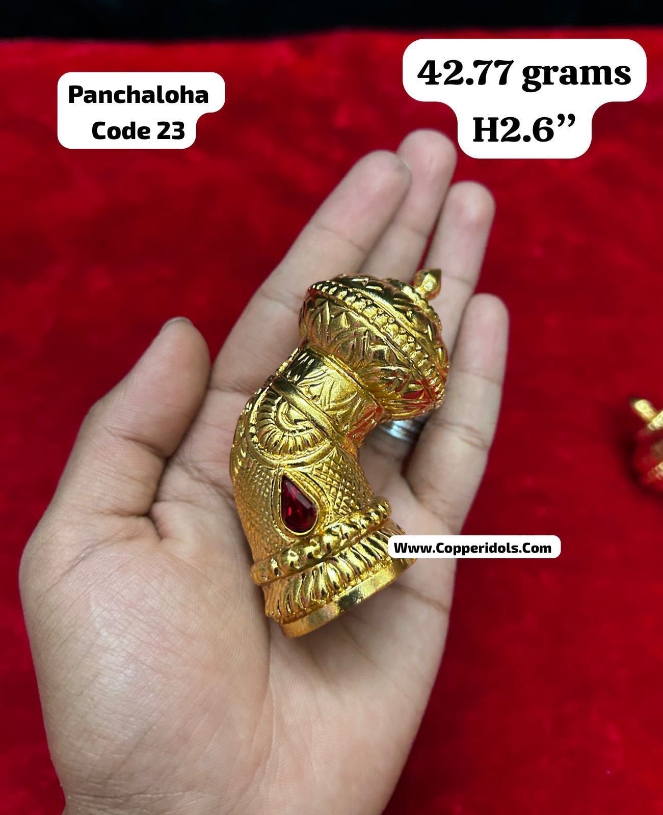 Panchaloha made gold polished Andal kirita / Meenakshi crown / koppu kirita