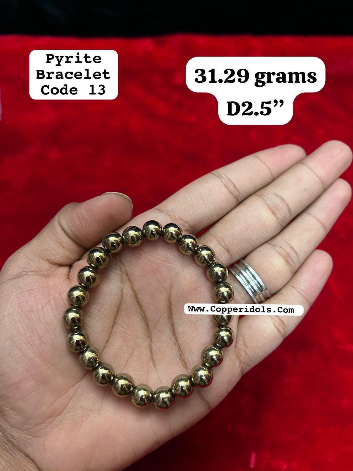 Pyrite made bracelet for luck and prosperity