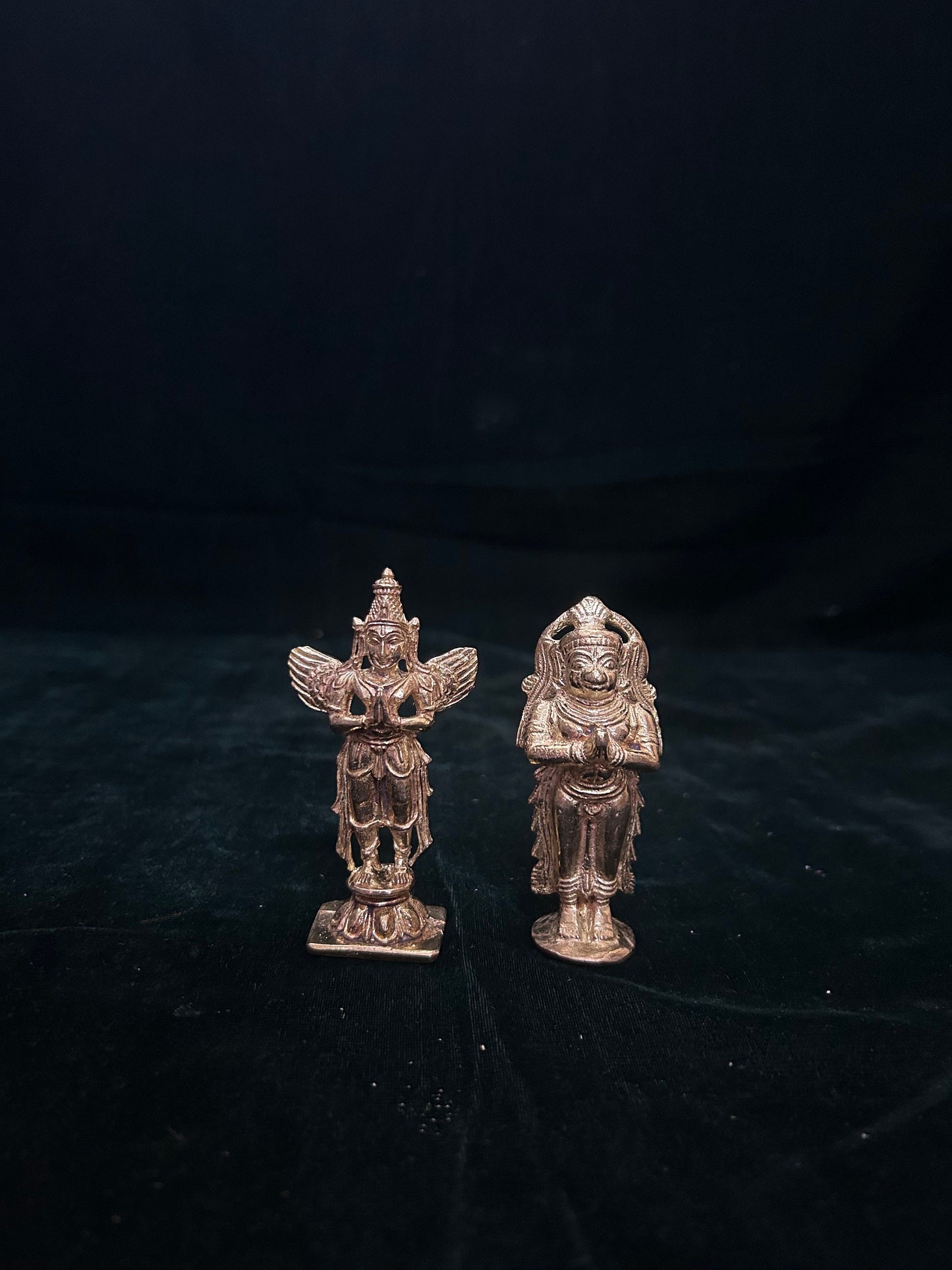 Panchaloha idols of garuda hanuman (pair)