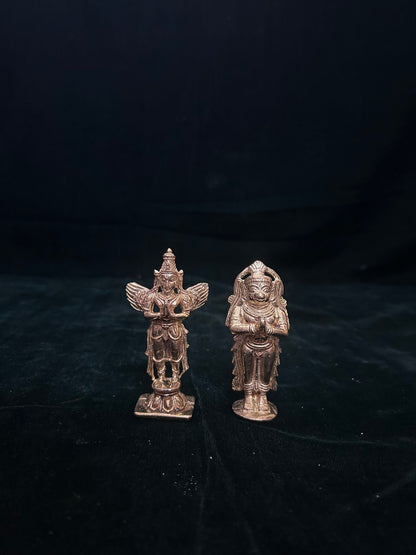 Panchaloha idols of garuda hanuman (pair)