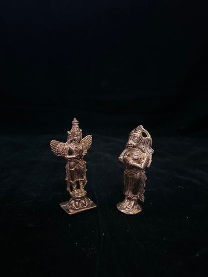 Panchaloha idols of garuda hanuman (pair)