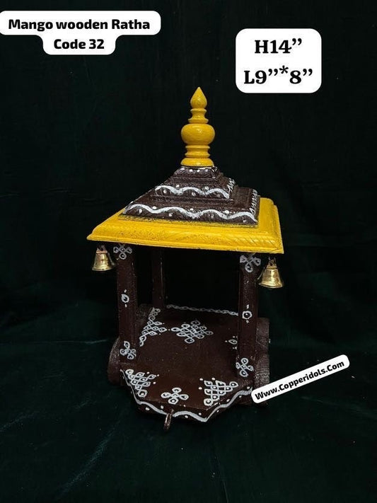 Mango wood made Ratha/ mantapa with rangoli/ rangavalli