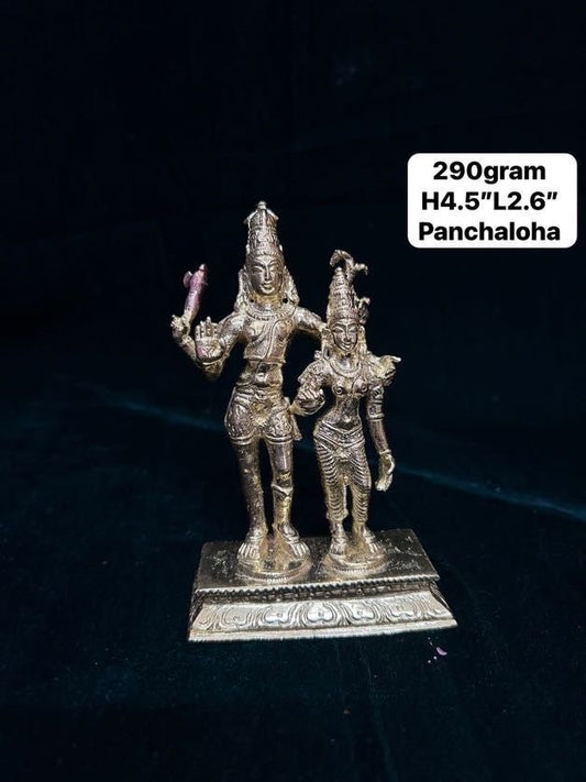 prasiddh copper idols present panchaloha idol of standing umamaheshwara / standing shiva parvati