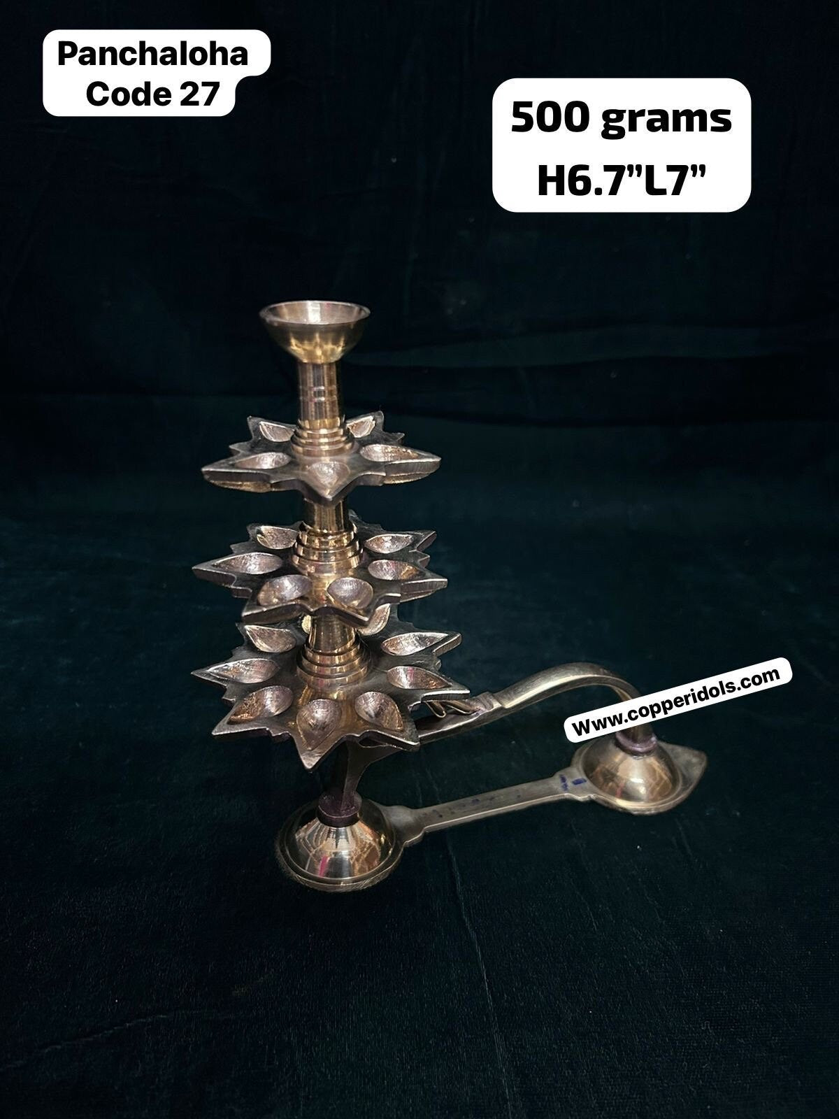 Brass cast chariot lamp/ Nakshatra aarthi