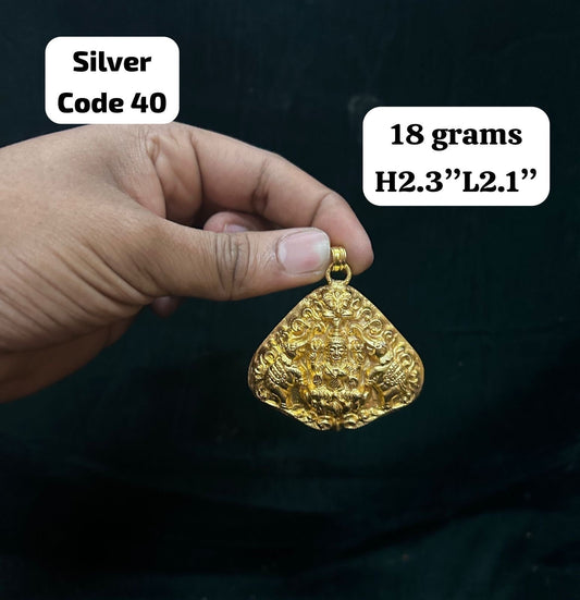 prasiddh copper idols present silver gold plated gajalakshmi pendent /padakam