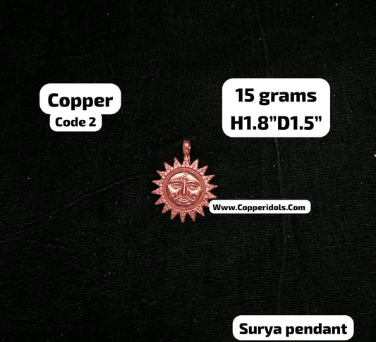 Copper made surya pendent / surya deva pendent