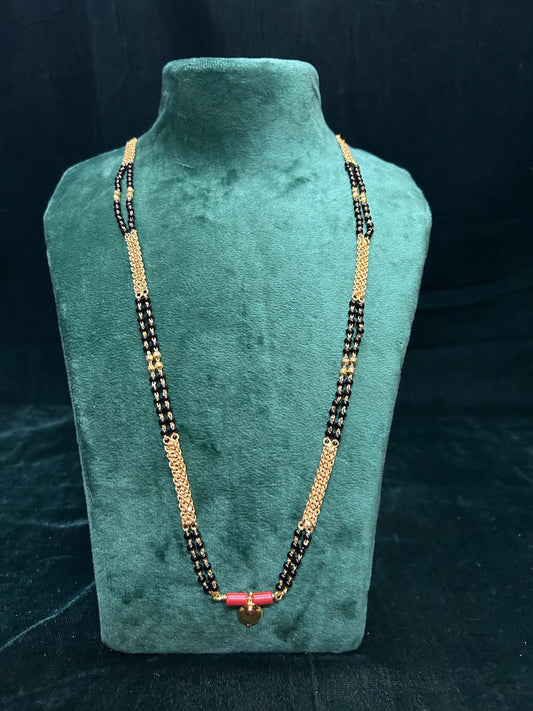 Panchaloha made gold polished traditional kari mani chain two layer