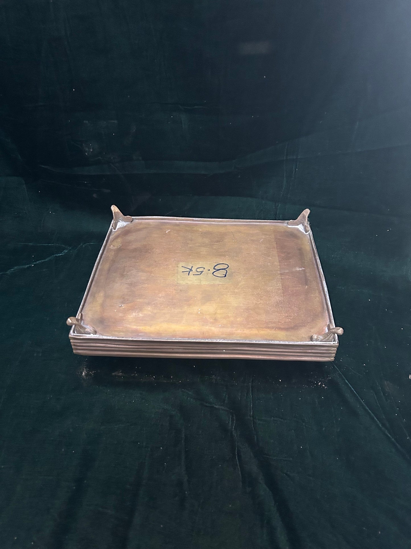 Vintage bronze cast heavy gauge tray