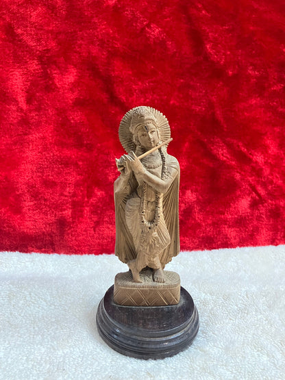 vintage sandalwood krishna figurne