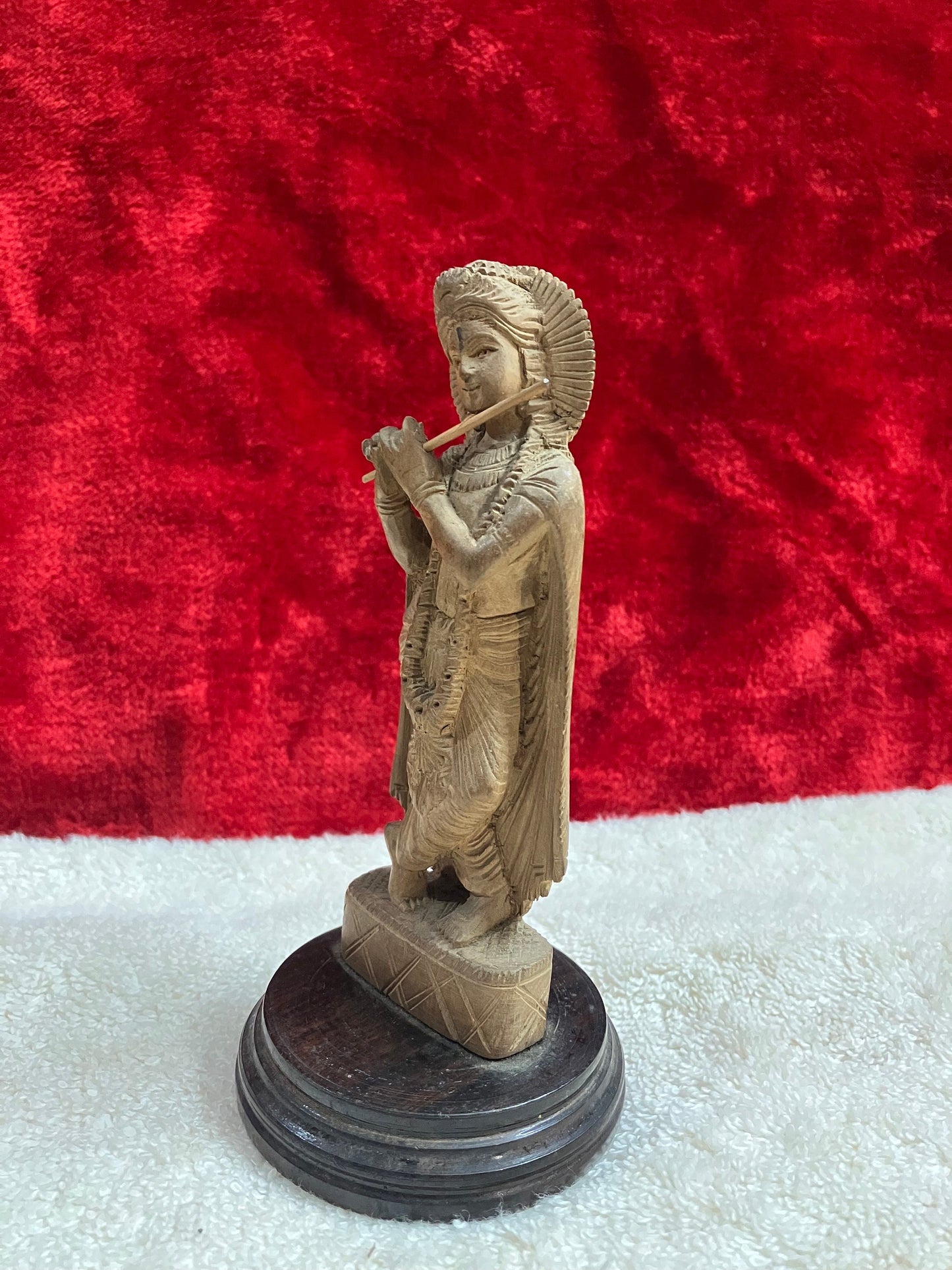 vintage sandalwood krishna figurne