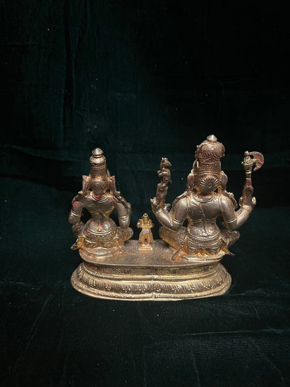 Prasiddh copper idols present panchaloha idol of somaskanda murthy , shiva parvati with skanda