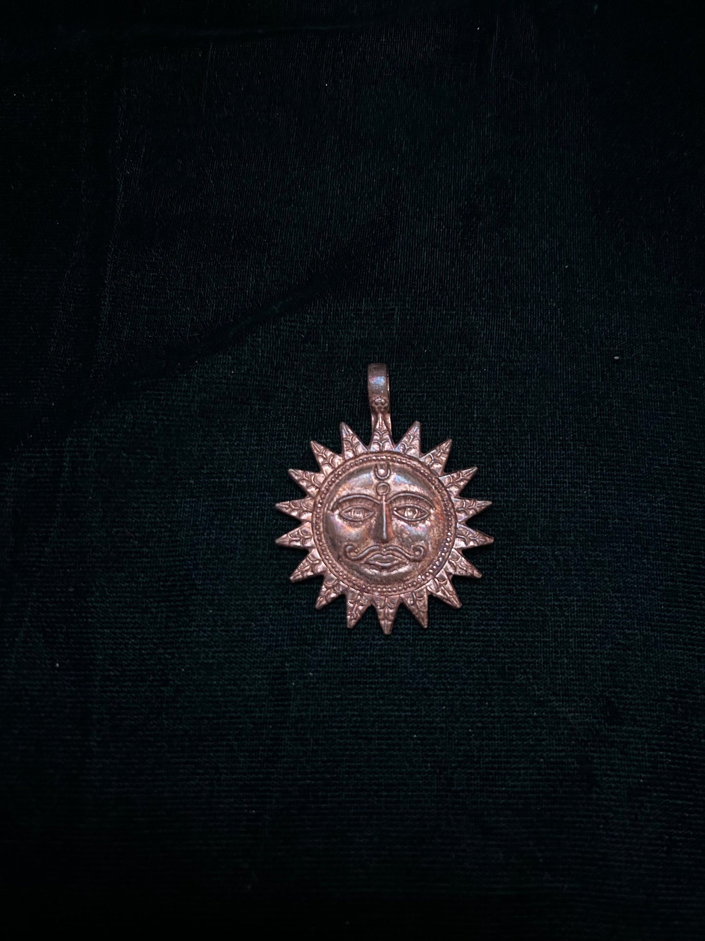 Copper made surya pendent / surya deva pendent