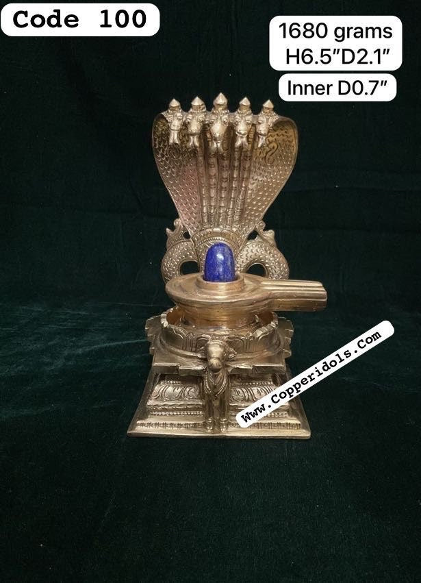 Naaga Nandi Peeta with copper yoni linga peeta with lapis lazuli linga