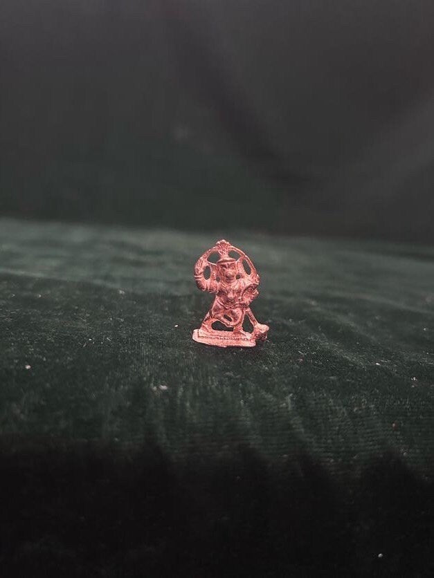 Copper cast miniature Hanuman idol, anjaneya swamy