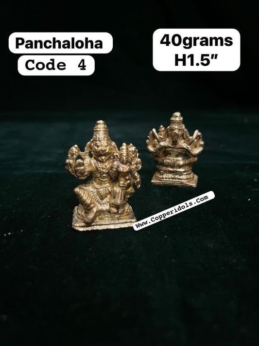 Panchaloha made miniature idol of lakshmi narasimha