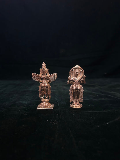 Panchaloha idols of garuda hanuman (pair)