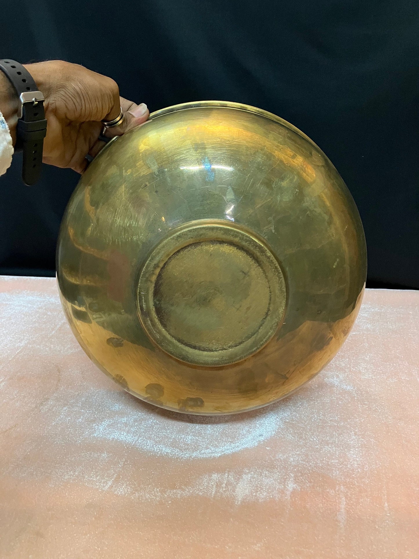 Vintage brass made unique big size flower bowl