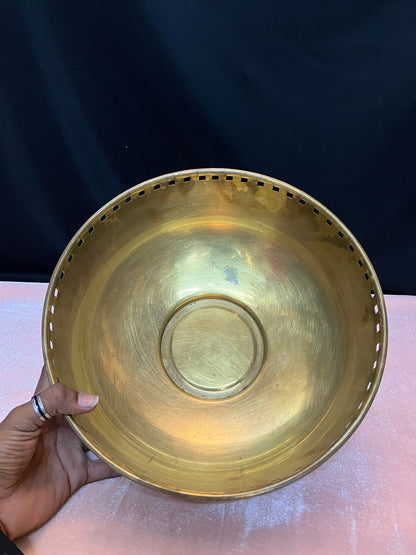 Vintage brass made unique big size flower bowl