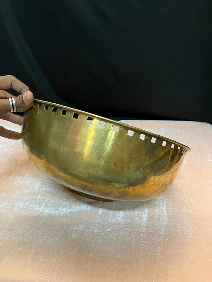 Vintage brass made unique big size flower bowl