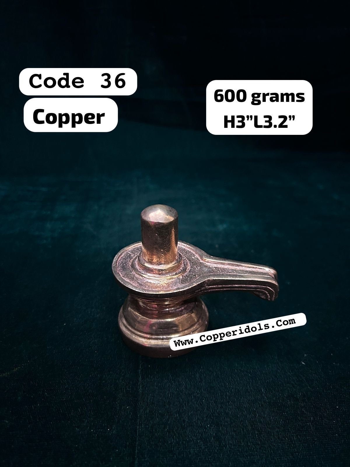 Copper made Shivalinga/ Solid linga