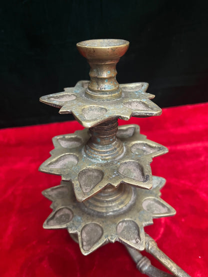 Vintage bronze cast chariot lamp/ Nakshatra aarthi