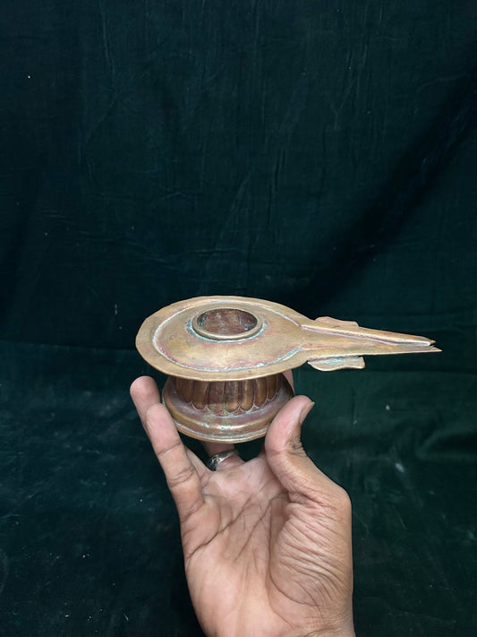 Vintage copper made pani peeta for placing linga