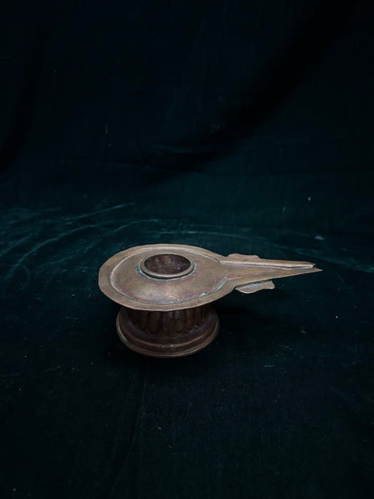 Vintage copper made pani peeta for placing linga