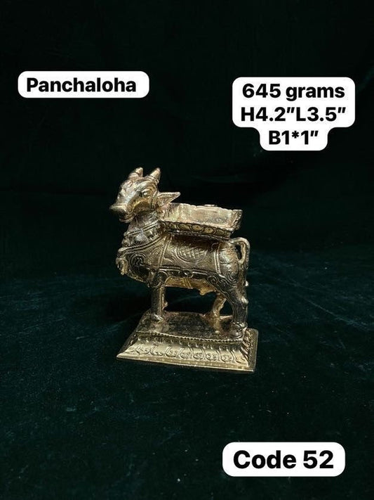 Prasiddh copper idols presents panchaloha idol of nandi vahana