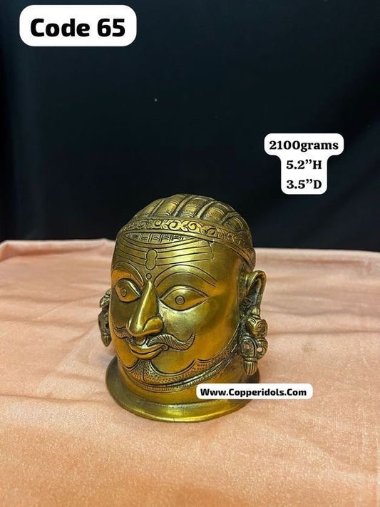 panchaloha made mukalinga / shiva face / shivahead