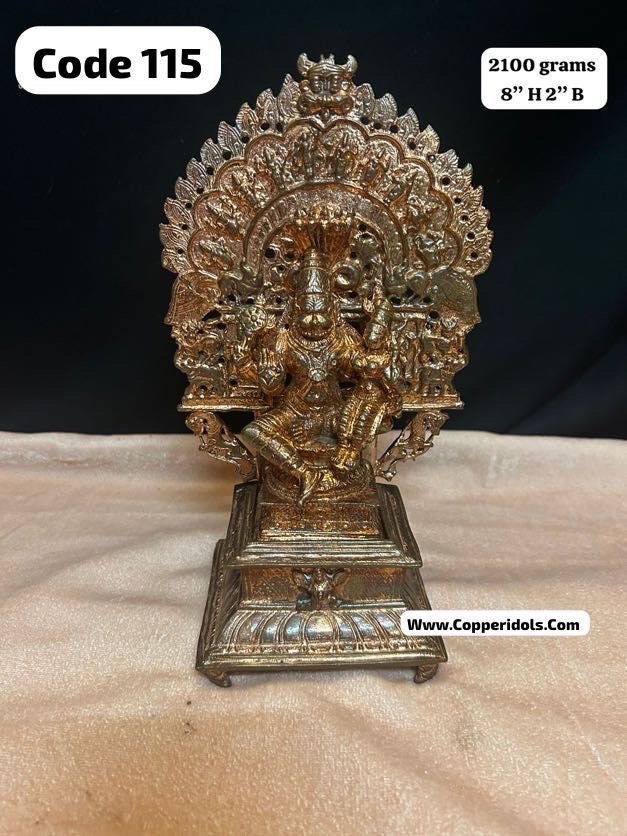 copper made lakshmiNarashima/Narashima with dashavatara peeta prabhavali/lakshmi Narshima