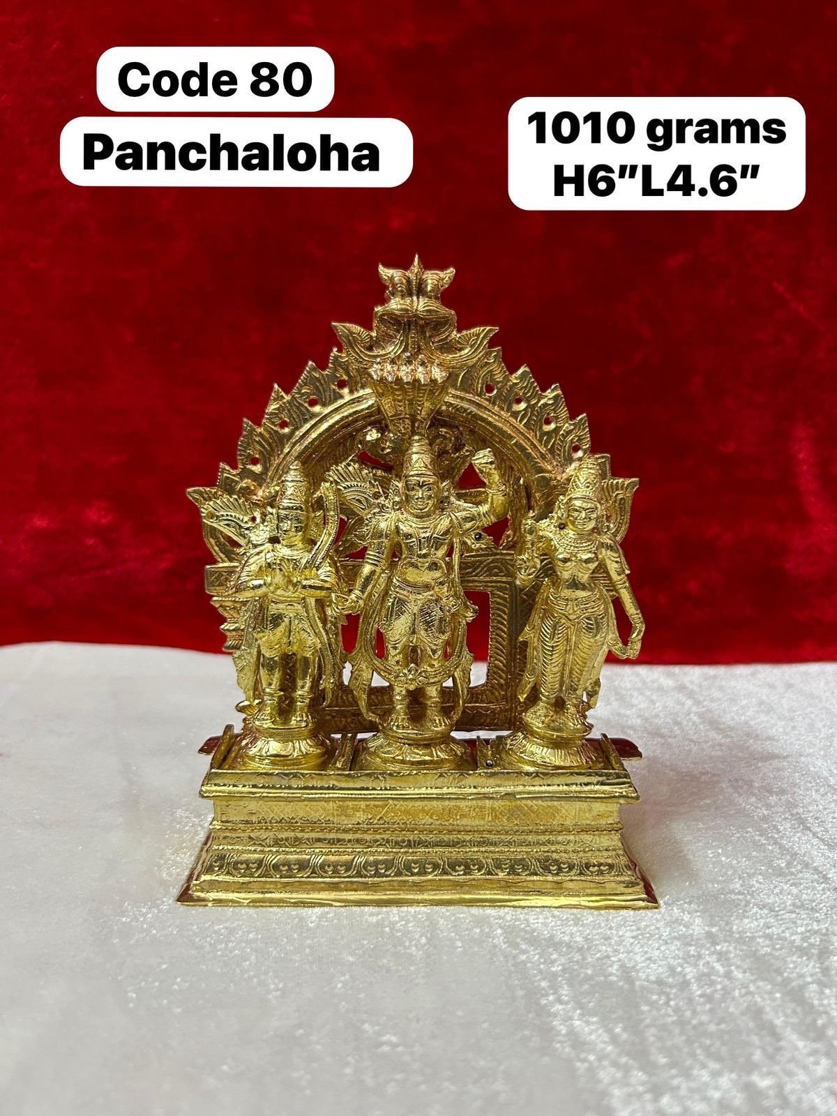 panchaloha rama set/rama set with peeta prabhavali/rama sita lakshmana