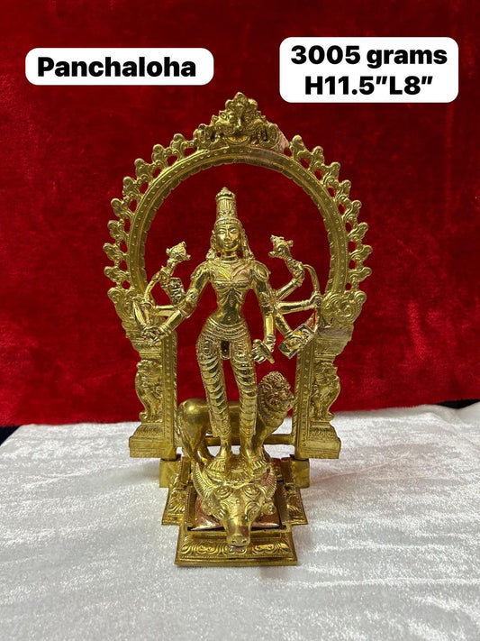 panchaloha durga idol/durga/mahishamardhini/standing durga/ pateeshwarndurga