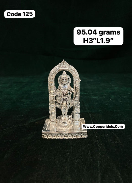 Silver made solid handcrafted shri Rama lalla balarama idol