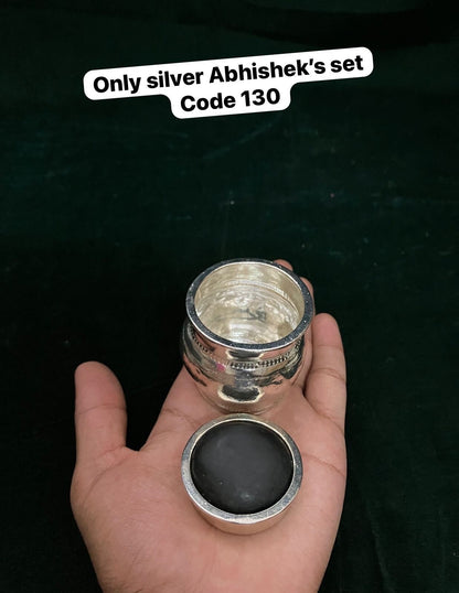 Silver made solid handcrafted shaligrama abhisheka pot / theertha pot