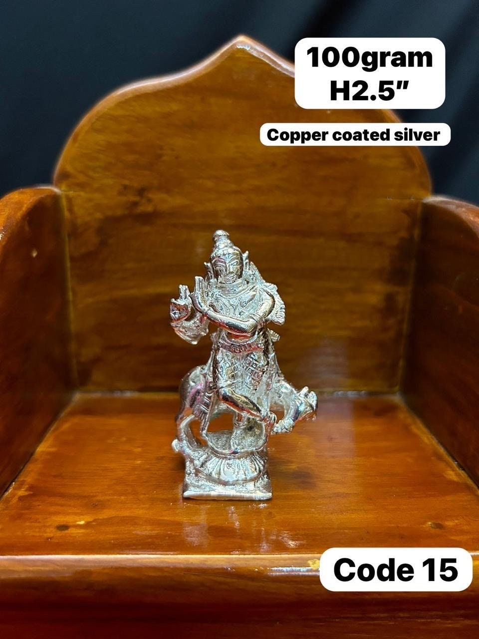 copper made siver plated gopala krishna