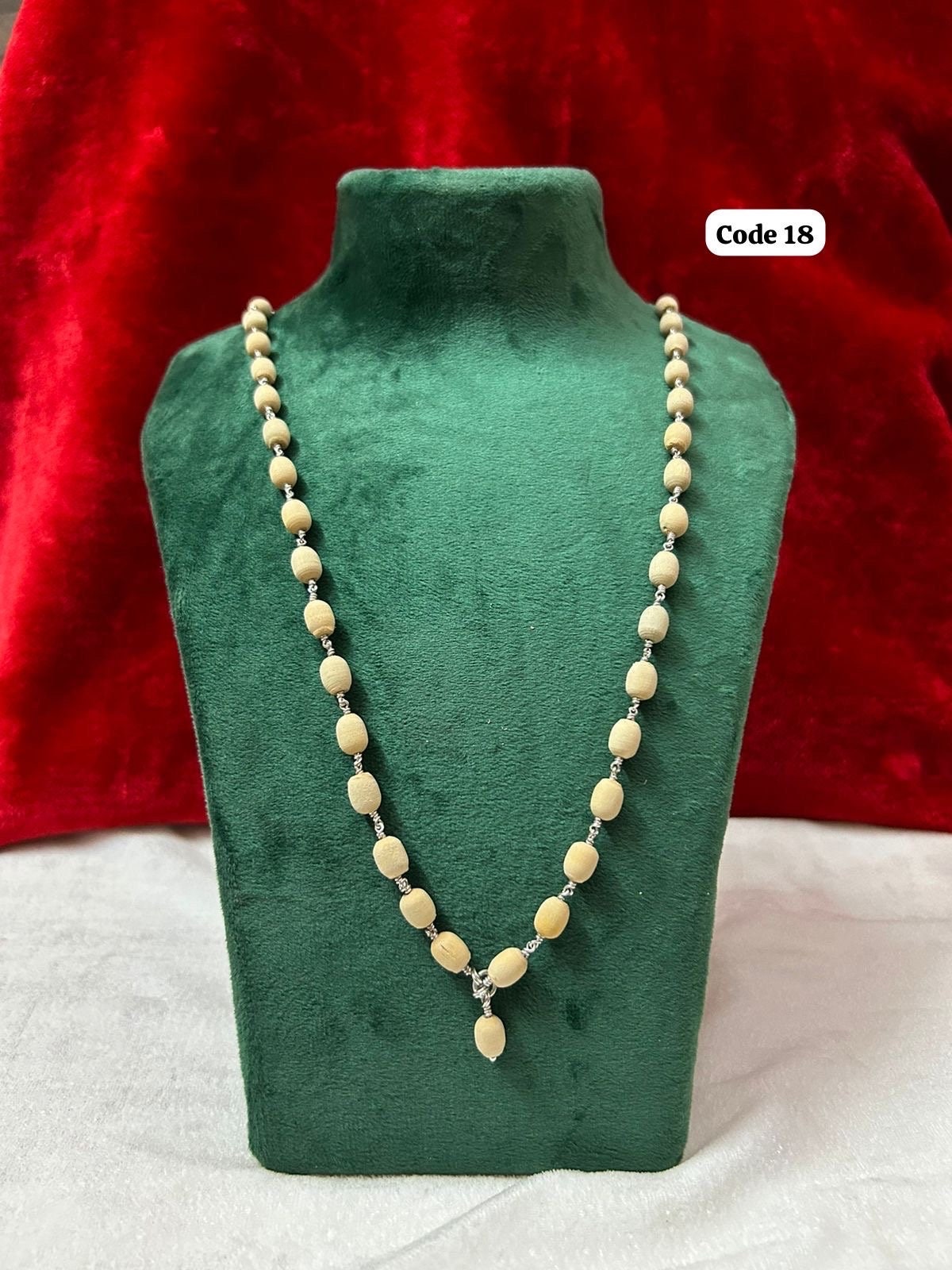 silver chain made tulsi mala / tulasi mala