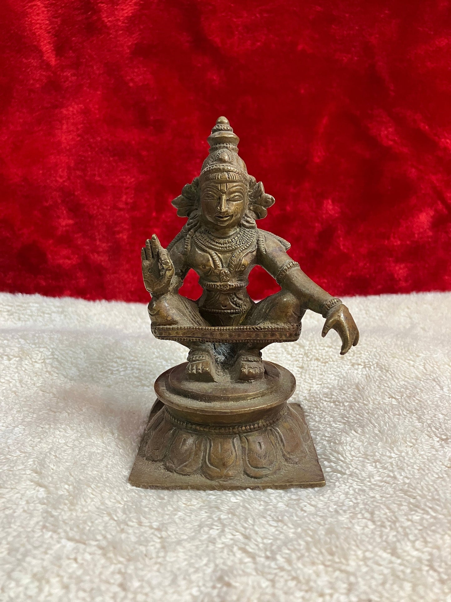 Vintage bronze idol of ayyappa swamy / ayyanar / dharmashasta