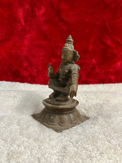 Vintage bronze idol of ayyappa swamy / ayyanar / dharmashasta