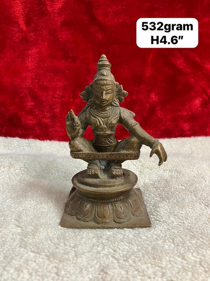 Vintage bronze idol of ayyappa swamy / ayyanar / dharmashasta