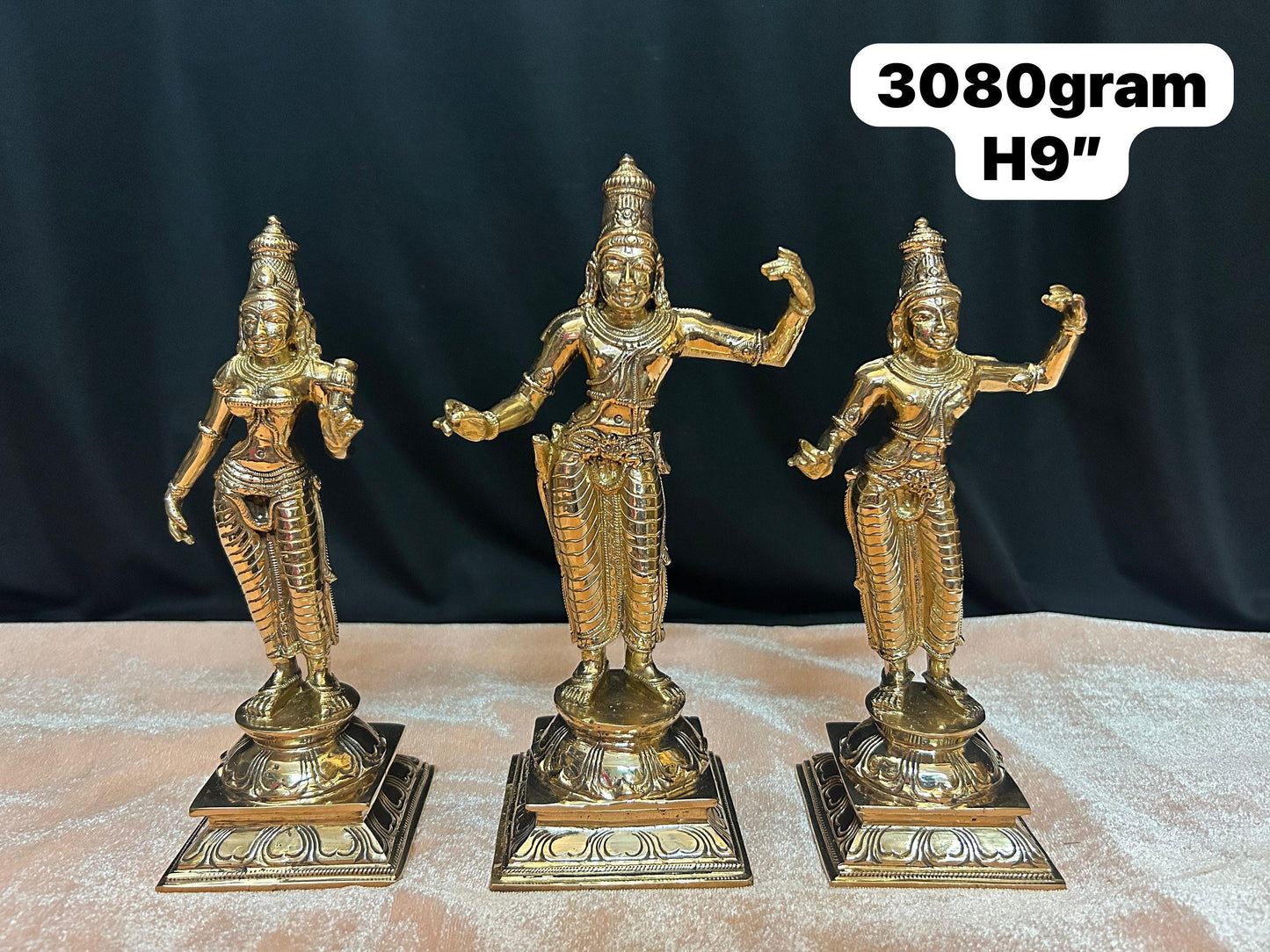 Panchaloha handcrafted rama parivara/ rama set/ ram parivar/ rama, seetha, lakshmana