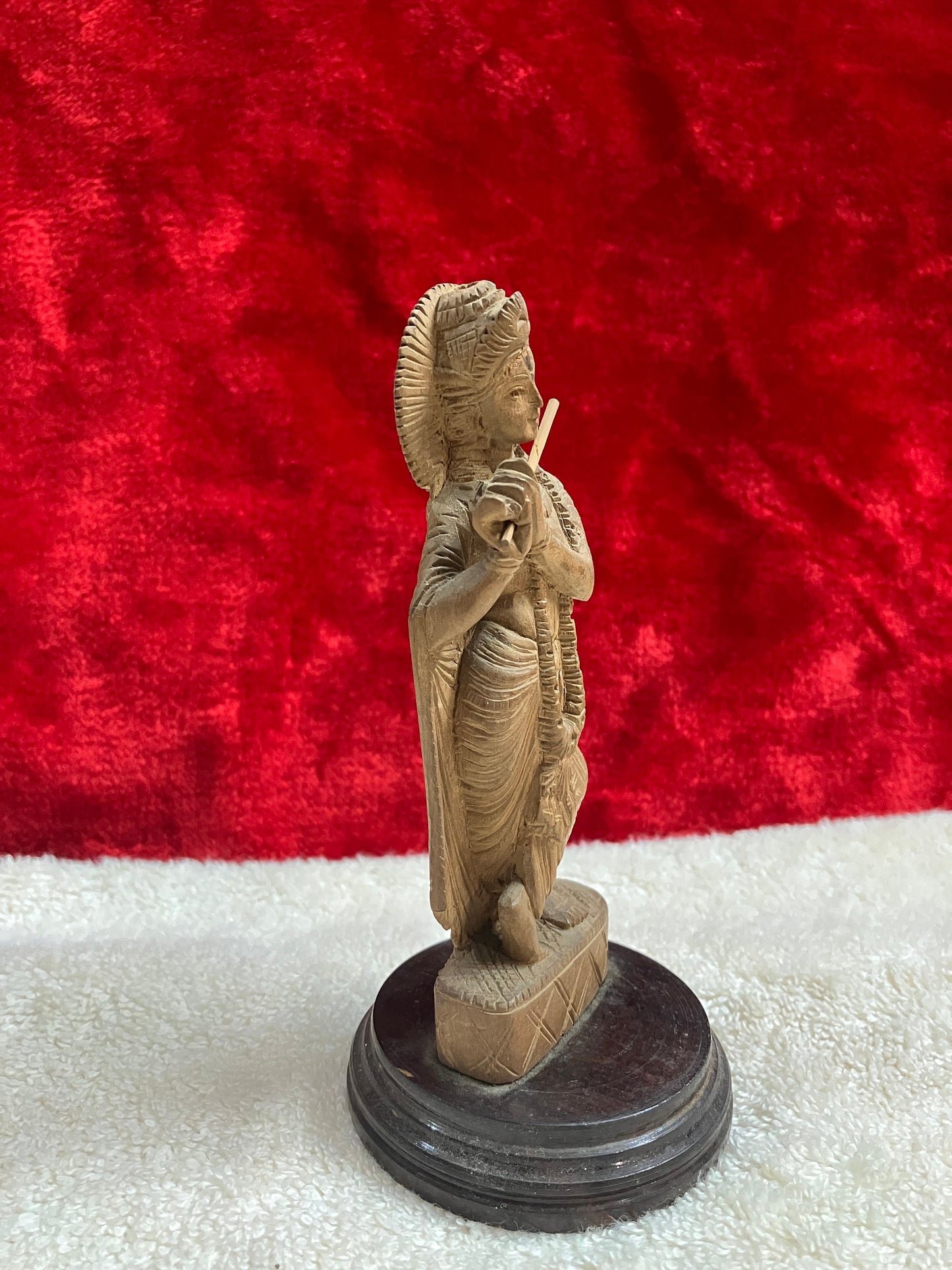 vintage sandalwood krishna figurne