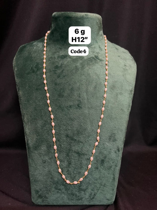 Panchaloha made gold polished Pearl mala