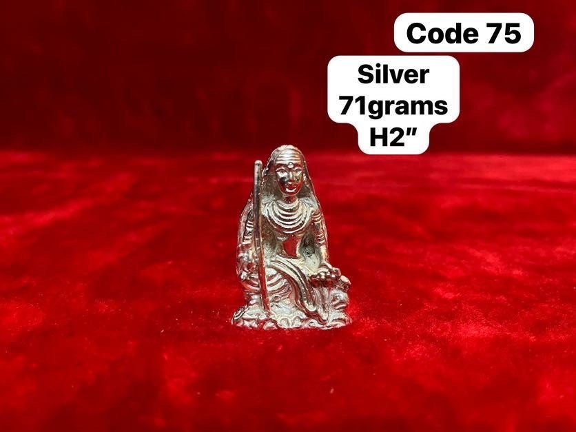 Silver casted Shankaracharya swamy idol