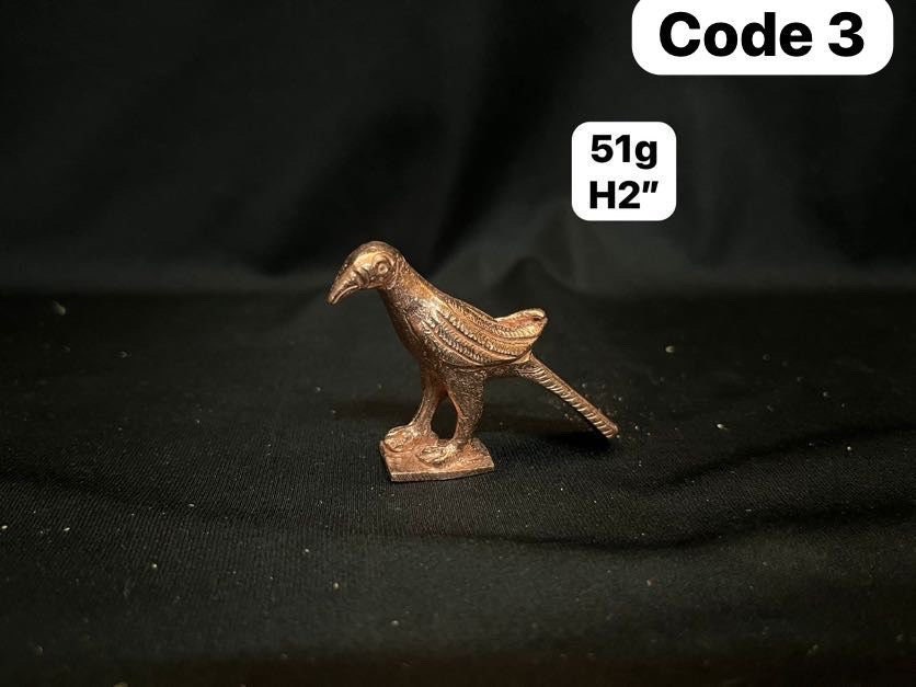 Copper casted crow bird figurine for pooja , donation